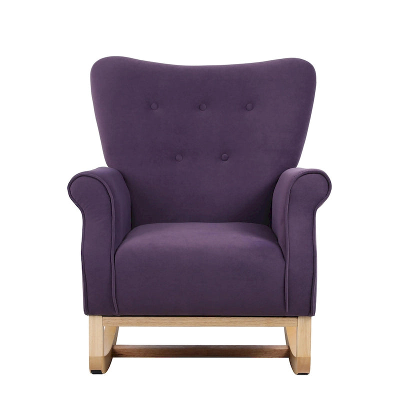 High Back Rocking Chair with Tufted Back