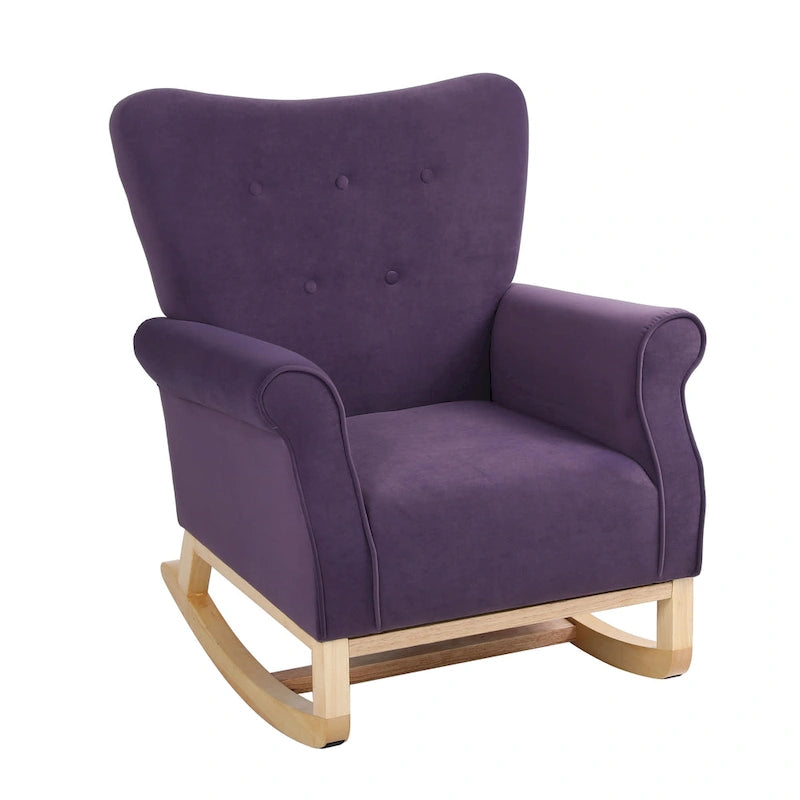High Back Rocking Chair with Tufted Back