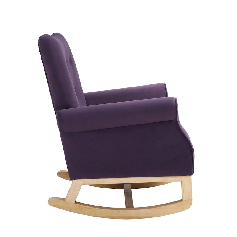 High Back Rocking Chair with Tufted Back
