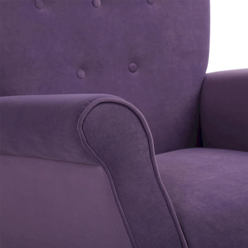 High Back Rocking Chair with Tufted Back