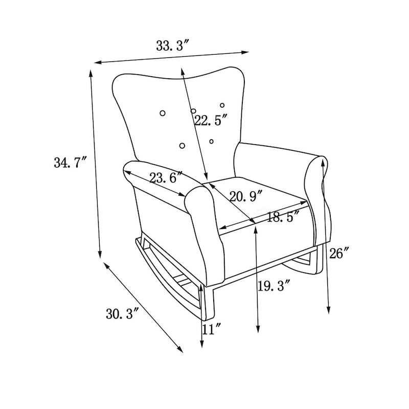 High Back Rocking Chair with Tufted Back