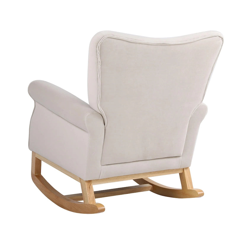 High Back Rocking Chair with Tufted Back