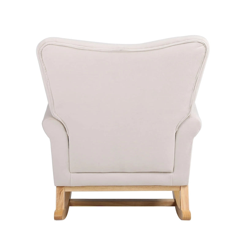 High Back Rocking Chair with Tufted Back