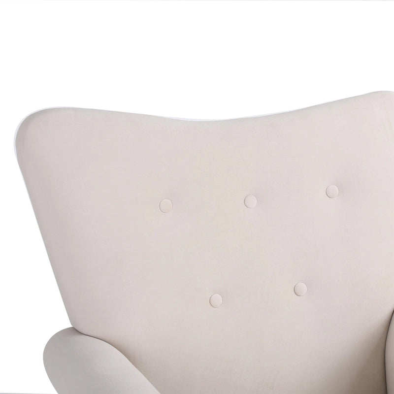 High Back Rocking Chair with Tufted Back