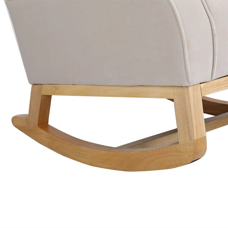 High Back Rocking Chair with Tufted Back