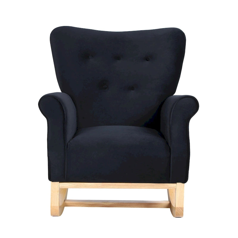 High Back Rocking Chair with Tufted Back