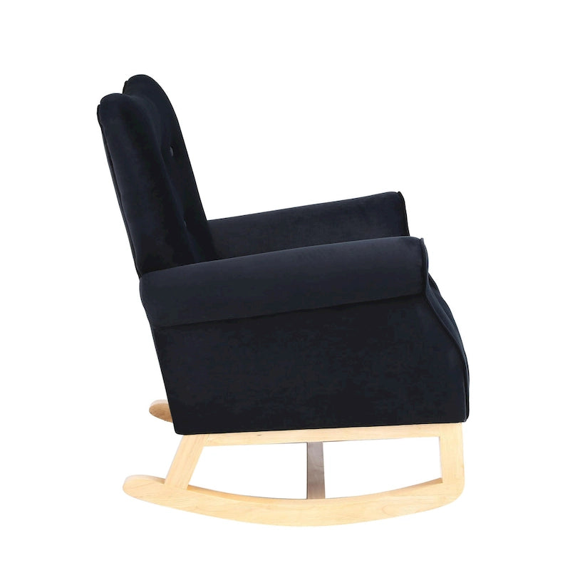 High Back Rocking Chair with Tufted Back