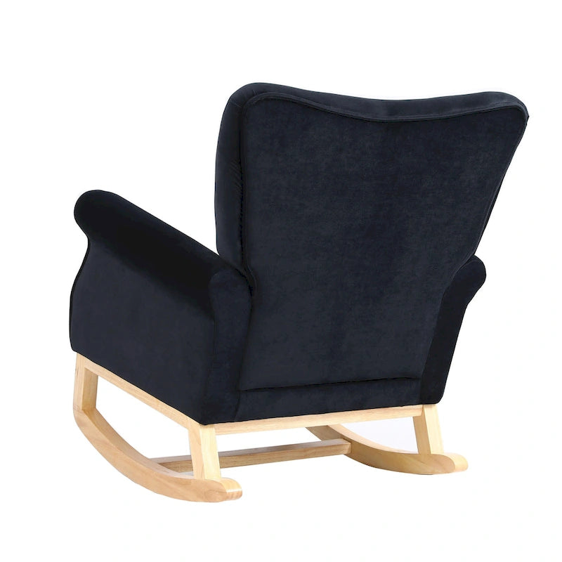 High Back Rocking Chair with Tufted Back