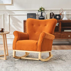 High Back Rocking Chair with Tufted Back