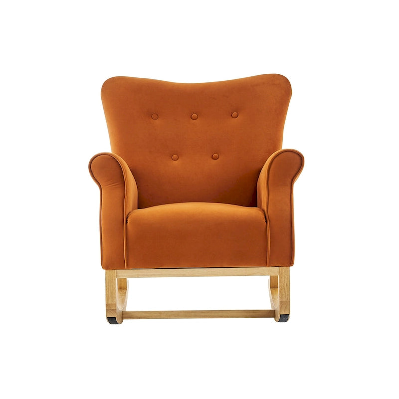 High Back Rocking Chair with Tufted Back