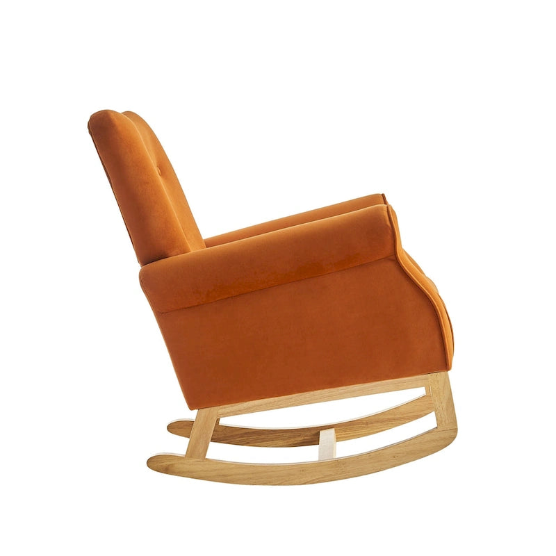 High Back Rocking Chair with Tufted Back