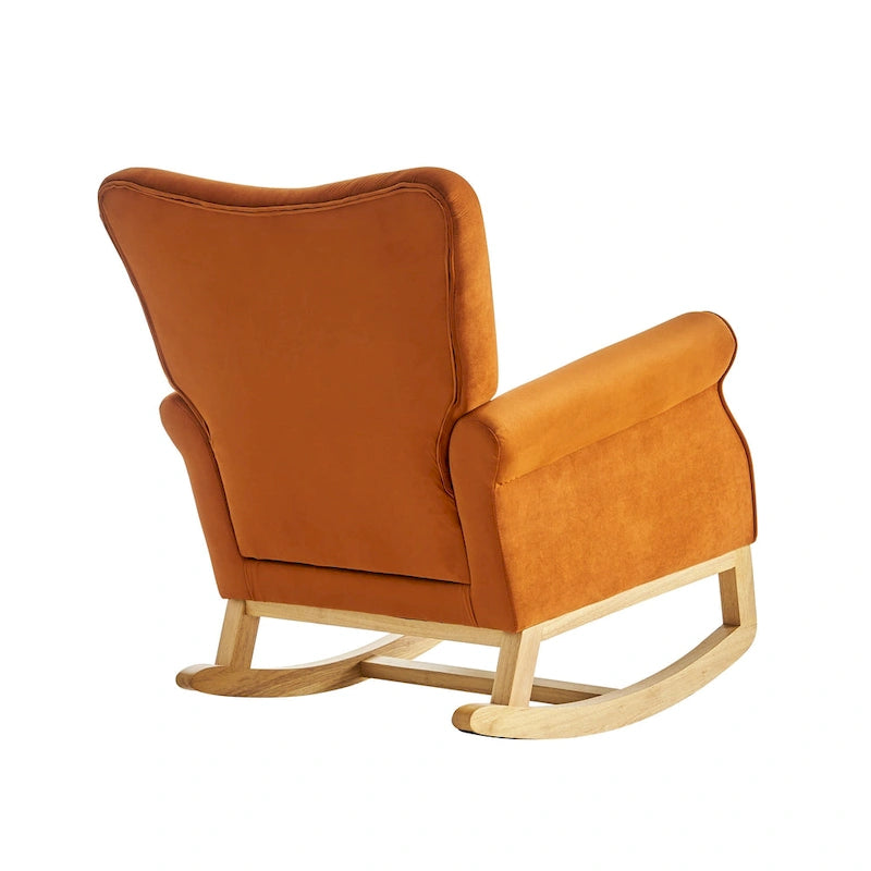 High Back Rocking Chair with Tufted Back