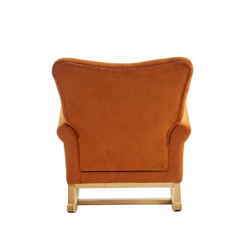 High Back Rocking Chair with Tufted Back