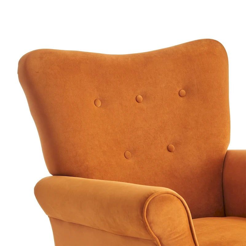High Back Rocking Chair with Tufted Back