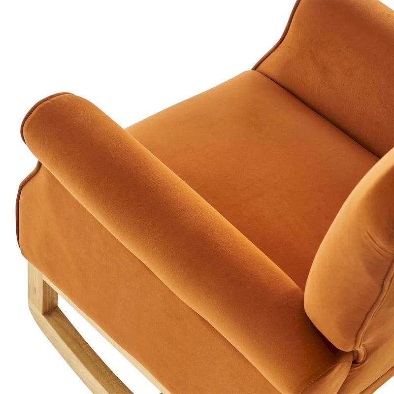 High Back Rocking Chair with Tufted Back