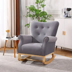 High Back Rocking Chair with Tufted Back