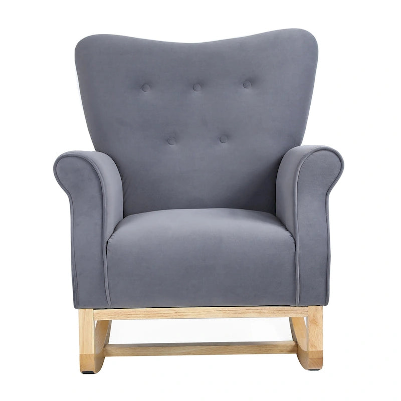 High Back Rocking Chair with Tufted Back