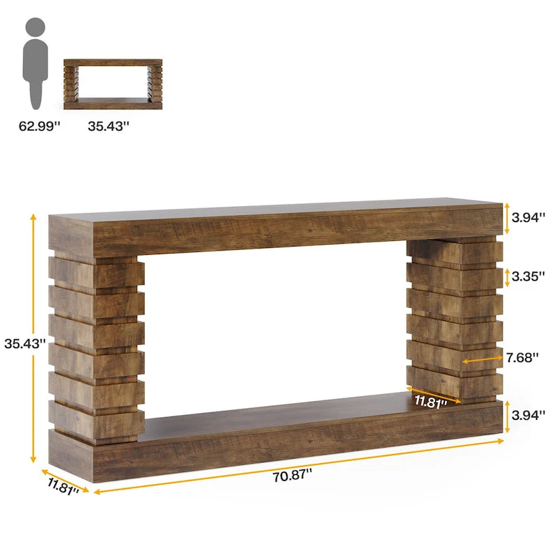 70.8 Inch Console Table Long Narrow Sofa Table for Entryway Living Room