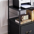 Mobile Lateral File Cabinet Rolling Printer Stand with 3 Open Storage Shelf - 15.75D x 31.5W x 43.5H
