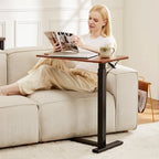 Adjustable Mobile Bed Desk Computer Desk Mobile Standing Desk Lifting Desk with Lockable Casters Portable L-Shaped Desks