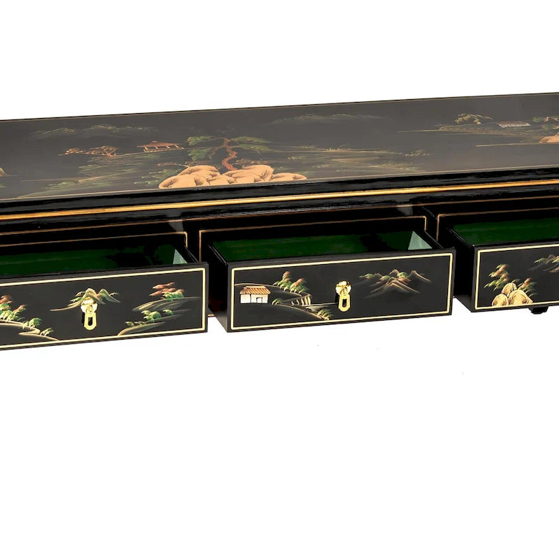 Black Lacquer Coffee Table - Landscape