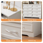 3 Drawer Bedroom Chest of Drawers with 8 Drawers Dresser,Clothes Organizer -Metal Pulls,47.6L x 15.7W x 36.7H