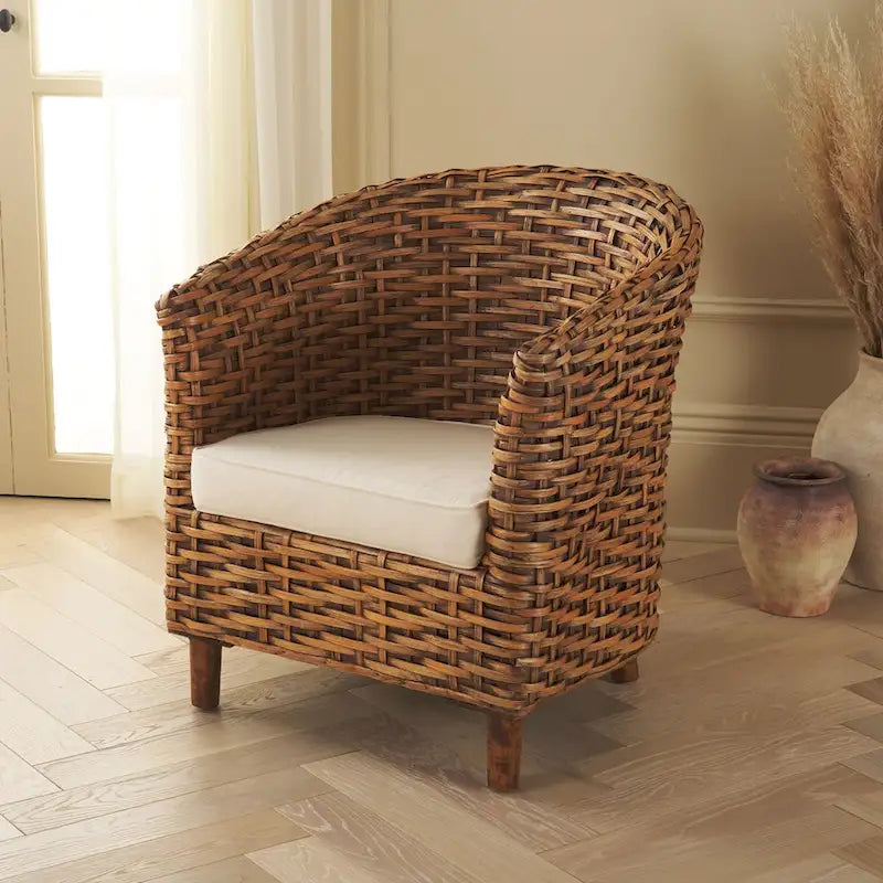 Home Rattan Barrel Chair - 29Wx27Dx33H